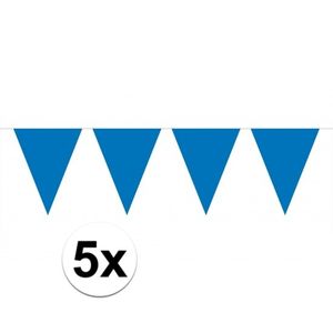 5x vlaggenlijn / slinger blauw 10 meter