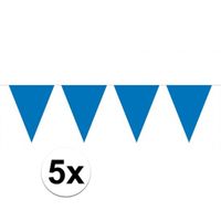 5x vlaggenlijn / slinger blauw 10 meter - thumbnail