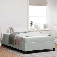 Bedframe met matras Wit, lichtgrijs en wit 120 x 200 cm Fluweel