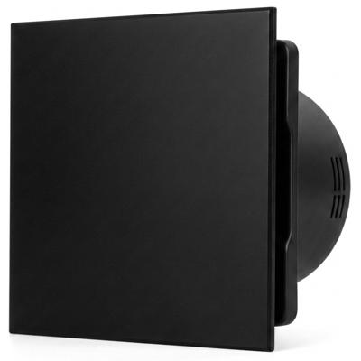 Whisper Pro-design Badkamerventilator - Ø100mm - Met Nalooptimer - Vlak Kunststof - Mat Zwart - Zwarte Ventilator