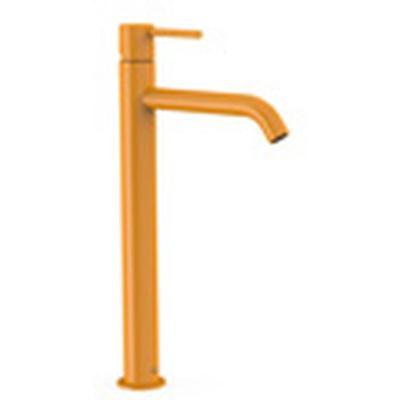 Wastafelkraan Tres Study | Opbouw | Mengkraan | Hoog model | 1-knop | Rond | Geel