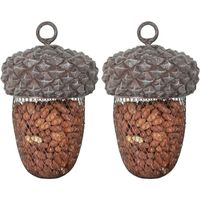 2x Vogelvoerbak eikel aan hanger 22 cm   -