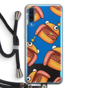 Hamburger: Samsung Galaxy A50 Transparant Hoesje met koord