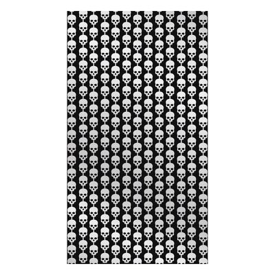 Halloween thema party deurgordijn metallic - doodskoppen/skulls - wit - 100 x 200 cm