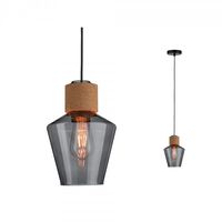 Paulmann Edla 79740 Hanglamp LED E27 20 W Zwart, Kurk, Rook - thumbnail