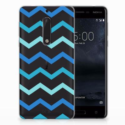 Nokia 5 | TPU bumper | Zigzag Blauw