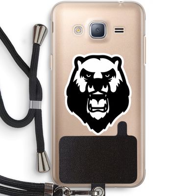 Angry Bear (white): Samsung Galaxy J3 (2016) Transparant Hoesje met koord
