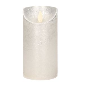 1x LED kaarsen/stompkaarsen zilver met dansvlam 15 cm   -
