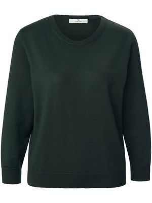 Trui 100% scheerwol ronde hals Van PETER HAHN PURE EDITION groen