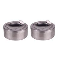 HI Asbak met klep - 2x - voor tuin/terras - RVS - rond - D11 cm - zilver