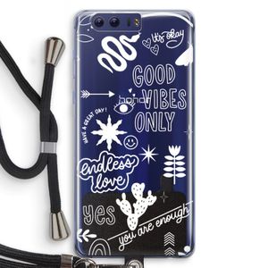 Good vibes: Honor 9 Transparant Hoesje met koord