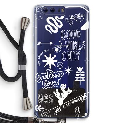 Good vibes: Honor 9 Transparant Hoesje met koord