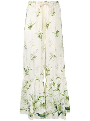 RED Valentino pantalon May Lily évasé - Vert