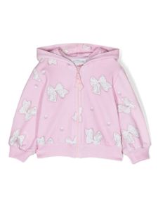 Monnalisa hoodie zippé à imprimé graphique - Rose