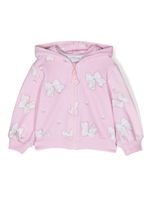 Monnalisa hoodie zippé à imprimé graphique - Rose