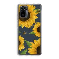 Sunflower and bees: Xiaomi Redmi Note 10 Pro Transparant Hoesje