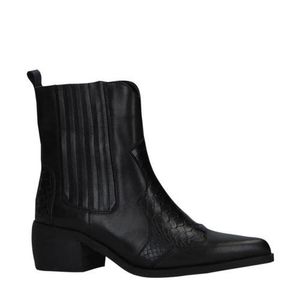 Manfield leren cowboylaarzen crocoprint zwart Manfield leren cowboylaarzen crocoprint zwart