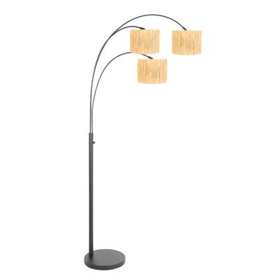 Steinhauer VloerlampSparkled Light zwart met strokleurige kappen - 3830ZW