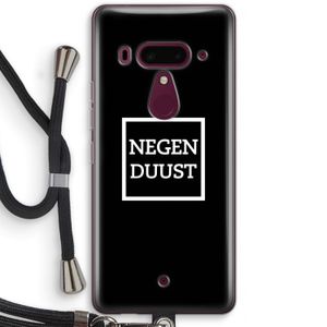 Negenduust black: HTC U12+ Transparant Hoesje met koord