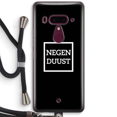 Negenduust black: HTC U12+ Transparant Hoesje met koord