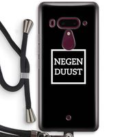 Negenduust black: HTC U12+ Transparant Hoesje met koord