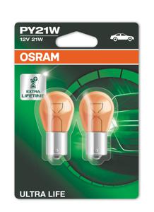 Gloeilamp PY21W Ultra Life 21W [12V] (2 st.) OSRAM, Spanning (Volt)12V