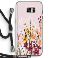 Painted wildflowers: Samsung Galaxy S7 Edge Transparant Hoesje met koord
