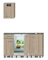 Kitchenette 150cm met stelpoten incl inbouw koelkast RAI-0039 - thumbnail