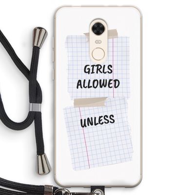 No Girls Allowed Unless: Xiaomi Redmi 5 Transparant Hoesje met koord