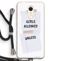 No Girls Allowed Unless: Xiaomi Redmi 5 Transparant Hoesje met koord