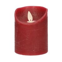 1x Bordeaux rode LED kaarsen / stompkaarsen met bewegende vlam 10 cm   -