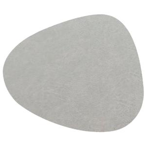 Unique Living placemats Floris lederlook - 1x - 39 x 30 cm - lichtgrijs - PU leather - tafel
