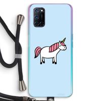 Eenhoorn: Oppo A92 Transparant Hoesje met koord