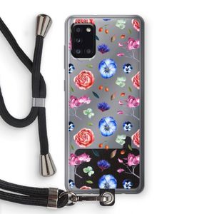Bloemetjes: Samsung Galaxy A31 Transparant Hoesje met koord