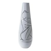 Vaas DKD Home Decor Abstract Wit Hars Modern (31.5 x 31.5 x 95.5 cm)