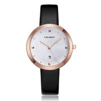 CAGARNY 6871 Fashion Life waterdichte gouden shell stalen band quartz horloge (zwart wit)