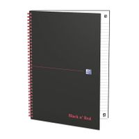 Oxford BLACK N' RED spiraalblok karton, 140 bladzijden ft A4, gelijnd - thumbnail