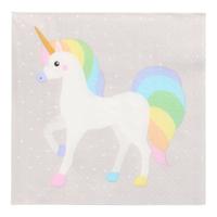 Eenhoorn thema servetten - 40x - 33 x 33 cm - 3-laags - feestservetten