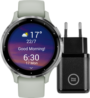 Garmin Venu 3S Zilver/Groen + BlueBuilt Oplader