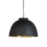 QAZQA Hanglamp zwart met messing binnenkant 60 cm - Hoodi