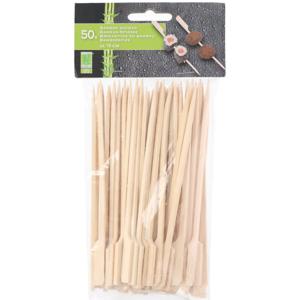 Hapjes/sate prikkers/spiesjes - bamboe hout - 50x stuks - 15 cm