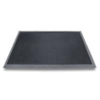 Deurmat - Set van 2x stuks - zwart - 45 x 70 cm - rubber - antislip - rechthoekig - schoonloopmatten