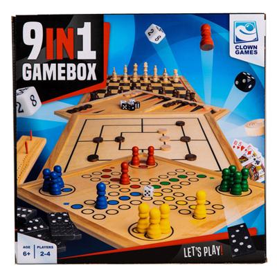Clown Games 9-in-1 spellendoos hout