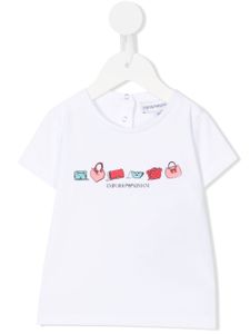 Emporio Armani Kids t-shirt à logo imprimé - Blanc