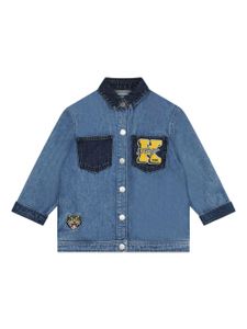 Kenzo Kids veste en jean à logo appliqué - Bleu