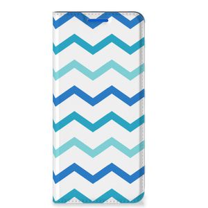 OPPO Reno6 5G Hoesje met Magneet Zigzag Blauw