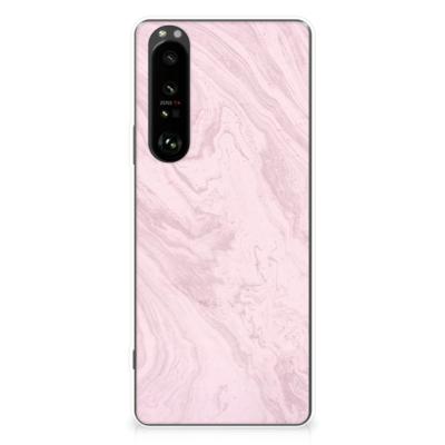 Sony Xperia 1 III | TPU | Siliconen hoesje | Marble Pink - Origineel Cadeau Vriendin
