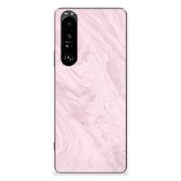 Sony Xperia 1 III | TPU | Siliconen hoesje | Marble Pink - Origineel Cadeau Vriendin