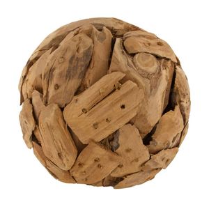 DKNC - Decoratief beeld Janet - Teak hout - 27x27x27 cm - Bruin