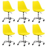 vidaXL Eetkamerstoelen 6 st kunstleer geel - thumbnail